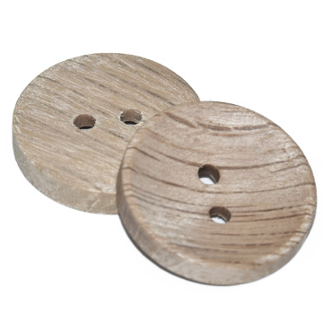 30PCs Natural Color Chestnut Wood Texture Wooden Buttons 15-20mm Sewing Scrapbooking For Clothes Handmade 2 Holes Button