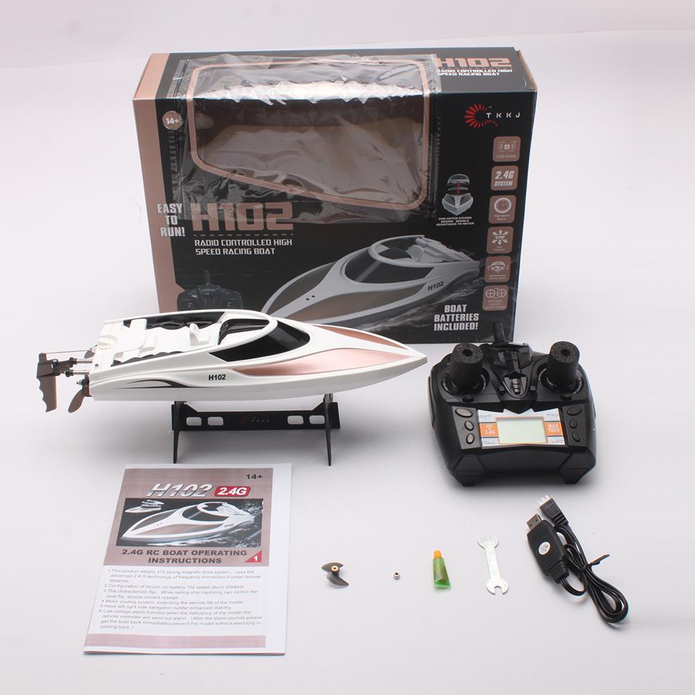 H100 2.4G 4CH 26km/h 180 Degree Electric Remote Conctol RC Racing Boat High Speed Rc Boat Speedboat Flipping Kids Outdoor Toys