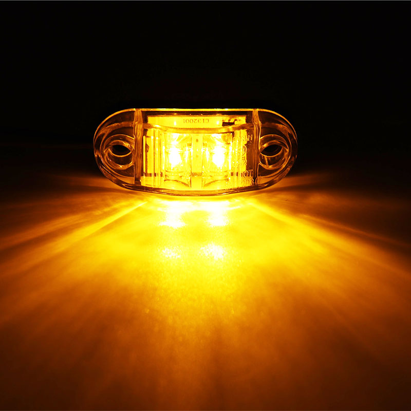 2Pcs 12V / 24V LED Side Marker Lights Car External Lights Warning Tail Light Auto Trailer Truck Lorry Lamps Amber color