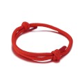 South Pacific Nautical Rope Bracelet in Red Adjustable Men Jewelry Two Sliding Knots