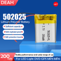 200mAh 3.7V 502025 Lithium Polymer Li-Po li ion Rechargeable Battery For toys speaker Tachograph MP3 MP4 GPS Bluetooth Lipo cell