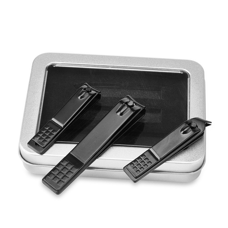 3 Types Black Stainless Steel Nail Clipper Cutter Professional Manicure Trimmer High Quality Toe Nail Clippers Knife Nail Tool