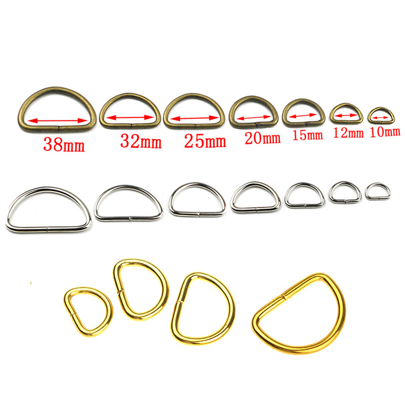 10pcs 100pcs Metal Non-Welded D Ring Adjustable Buckle For Backpacks Straps shoes Bags Cat Dog Collar Dee Buckles DIY Accessorie