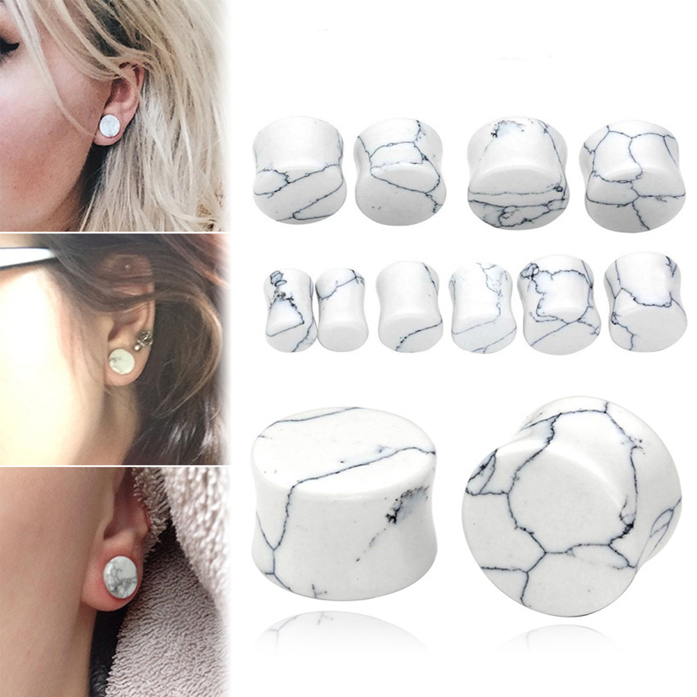 1PC Stone Ear Plugs Gauges Earrings Women Men Ear Plug Flesh Tunnel Piercing Expander Ear Stretcher Body Piercing Jewelry