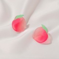 Japanese summer new sweet cute fresh peach Earrings acrylic peach Earrings women's fruit Earrings jewelry