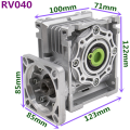 NMRV040 86mm Worm gear reducer Reduction ratio 5:1 to 100:1 input 14mm shaft for NEMA34 stepper motor