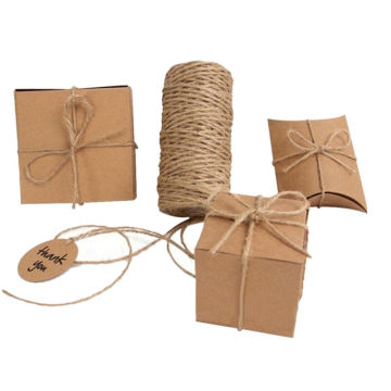 1 Roll 33M Wrapping Packaging Cord DIY Hemp Rope Jute Twine Box Packing Crafting Durable and Convenient Natural Burlap Hessian
