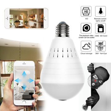 OOBEST Wifi Panoramic Camera Smart light bulb 360 Degree Fisheye Wireless Home Security Video Surveillance built-in speaker