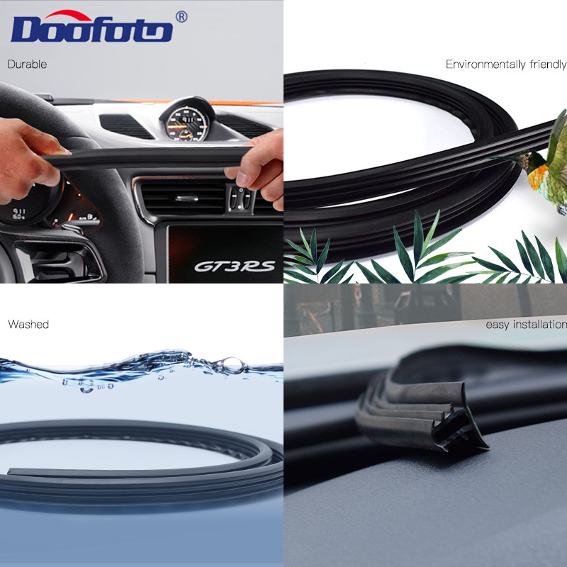 Doofoto Car Windshield Sealant Dashboard Soundproof Strip Rubber Noise Insulation Anti-Dust Car Panel Sealing Accessories