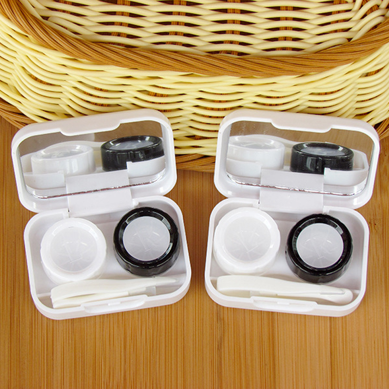 ABS Cartoon Animation Grind Portable Mini Contact Lens Case for Kit Holder Storage Eye Care Container with Mirror Lenses Box