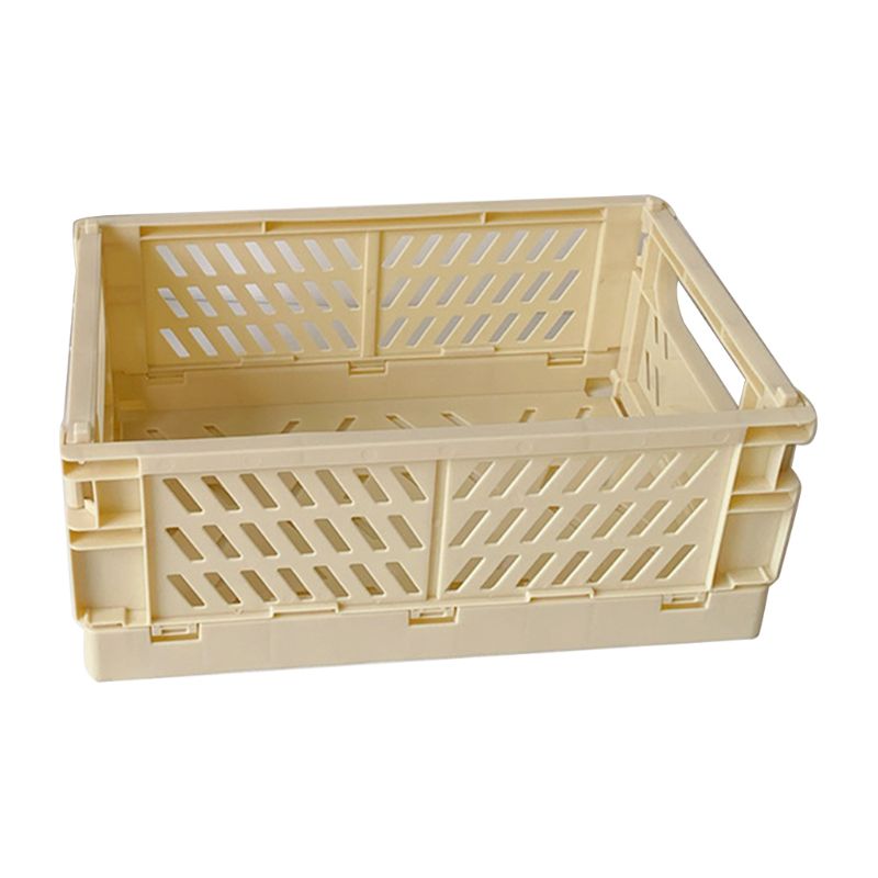 2021 New Collapsible Crate Plastic Folding Storage Box Basket Utility Cosmetic Container