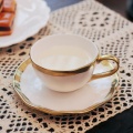 Luxury Saucer Cup Coffee Ceramic Gold Eco Friendly Coffee Tea Cups European British Kubek Drewniany Household Products EF50CS