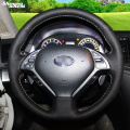 Shining wheat Black Leather Steering Wheel Cover for Infiniti QX50 G25 G35 G37 EX25 EX35 EX37 2008-2013