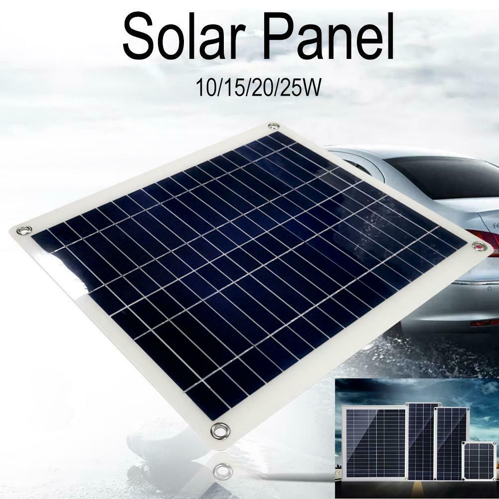 10/15/20/25W Watts Monocrystalline Solar Panel 0A Solar Charger+DC Line 5V USB Output Devices Portable Solar Panels