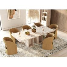 Marble Beige Travertine Dining Table