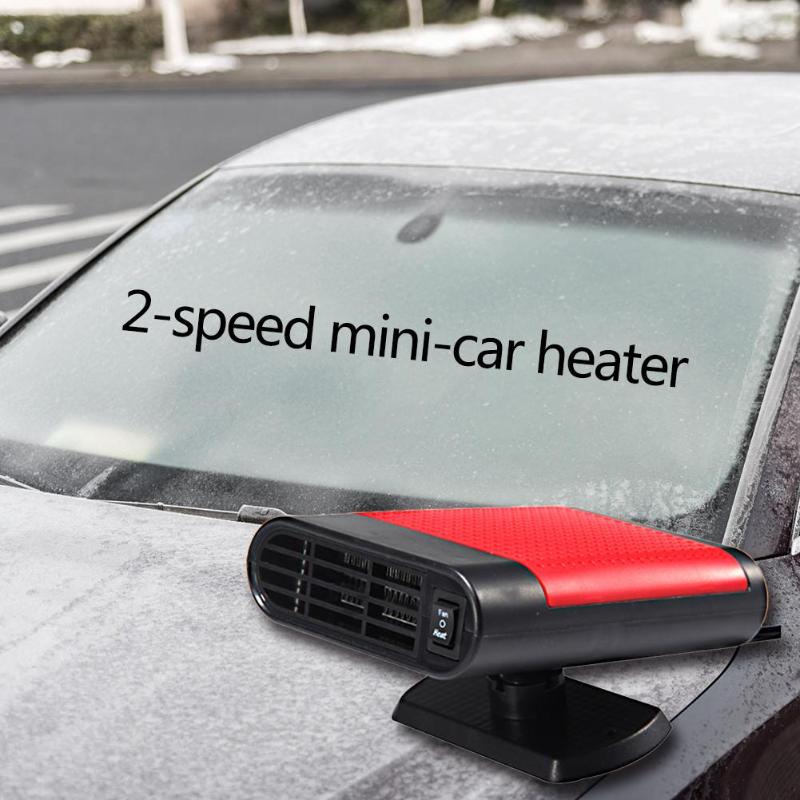 150W DC 12V Mini Vehicle Heater Portable Car Heating Cooling Thermostat Car Fan Cooling Electric Oscillating Fan Dropshipping