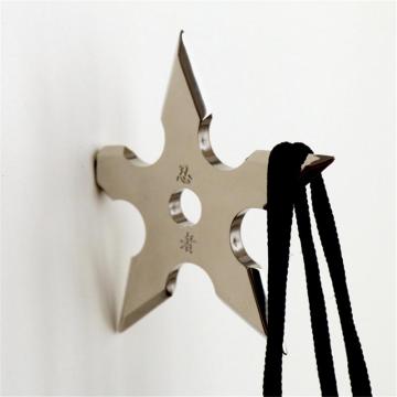 Wall Coat Hooks Metal Hanger Novelty Home Decor Star Dart Shape Ninja Cool Stainless Steel Clothes Supplies Mounted Wall Hook