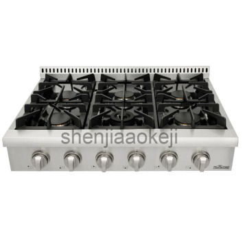 Gas Cooktops Commercial Gas stove 36-inch embedded gas cooking machine Stainless Steel Kitchen gas burner cooker 120V/60Hz 1pc