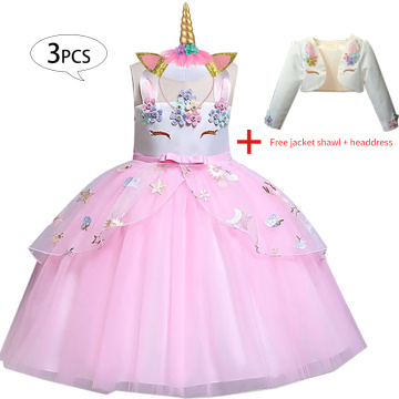 Baby Girls Clothes Unicorn Dress Summer Kids Dresses For Girls Elegant Wedding Party Princess Dress Children Clothing vestidos