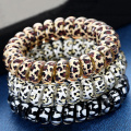 1PCS Leopard Hair Scrunchie Elastic Hair Bands Circle Spiral Hair Ties Women Girls Headwear Ponytail Holder Hair Accessories