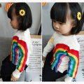 New 2019 Baby Girls Sweaters Brand Kids Autumn New Knitted Baby Girls Pullover Sweater Cotton Tassels Rainbow Girls Top Clothes