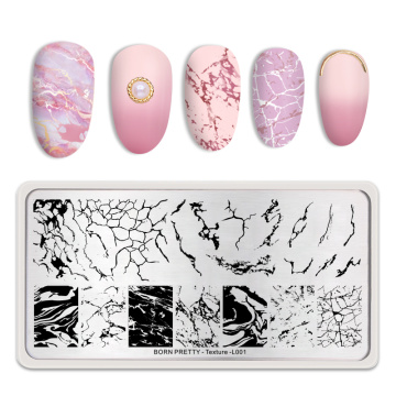 BORN PRETTY Nail Stamping Plates Marble Texture Ink Patterns Stainless Steel Nail Art Stencil Tools DIY Image Printing Design