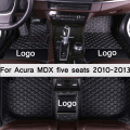 MIDOON leather Car floor mats for Acura MDX five seats 2010 2012 2013 Custom auto foot Pads automobile carpet cover