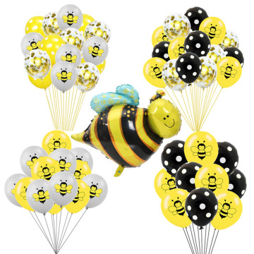 10/15pcs Gray Yellow 12inch Cute Animal Bee Latex Air Balloon For Wedding Birthday Party Baby Shower Decor Balloon Kids Toy Gift