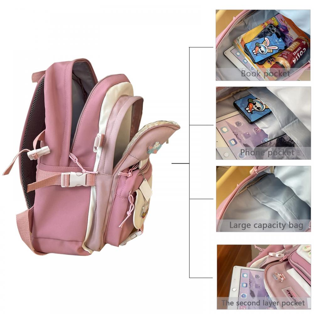 Girls Cute School Backpack Multiple Compartments Laptop