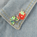 Hungry Caterpillars Story Book Strawberry Catroon pins Fruit brooches Enamel pins Lapel pins jewelry For Friends Kids Gifts