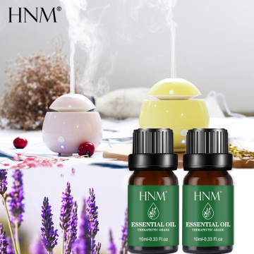 HNM 10ML Pure Essential Oil Massage Humidifier Orange Peppermint Tea Tree RoseEucalyptus Lemongrass Lavender Ginger Aroma