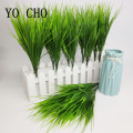 YO CHO Artificial Plants 7-fork Green Imitation Plastic Artificial Grass Leaves for Garden Outdoor Decoration Fake Clover Plants