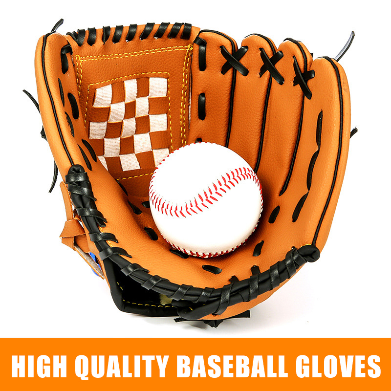 Baseball Bat Gloves Adult Kids Thick Imitate Cowhide Glove Outdoor Sports Softball Practice Baseball Gloves Size 10.5/11.5/12.5