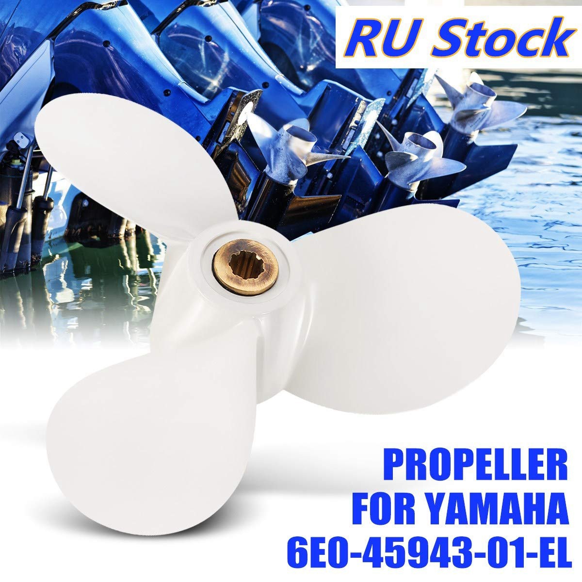 7 1/2X7 For 4Hp 5Hp 6Hp For Yamaha 9 Tooth Spine Aluminium Propellers Outboard Boat Motors Marine Propeller 6E0-45943-01-El