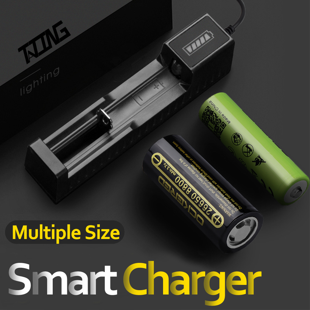 TATING 18650 Battery Charger USB Battery Adapter LED Smart Chargering for Rechargeable Batteries Li-ion 18650 26650 14500