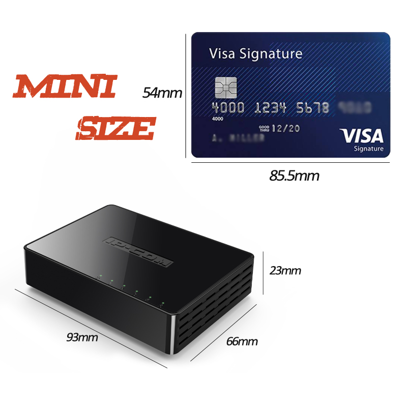 Mini 5 Port Gigabit Ethernet Switch 5 Port 10/100/1000Mbps Desktop Network Switch Lan Hub Small and Smart Auto MDI/MDIX
