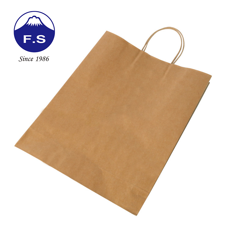Recyclable Boutique Kraft Paper Bag With Twisted Handle