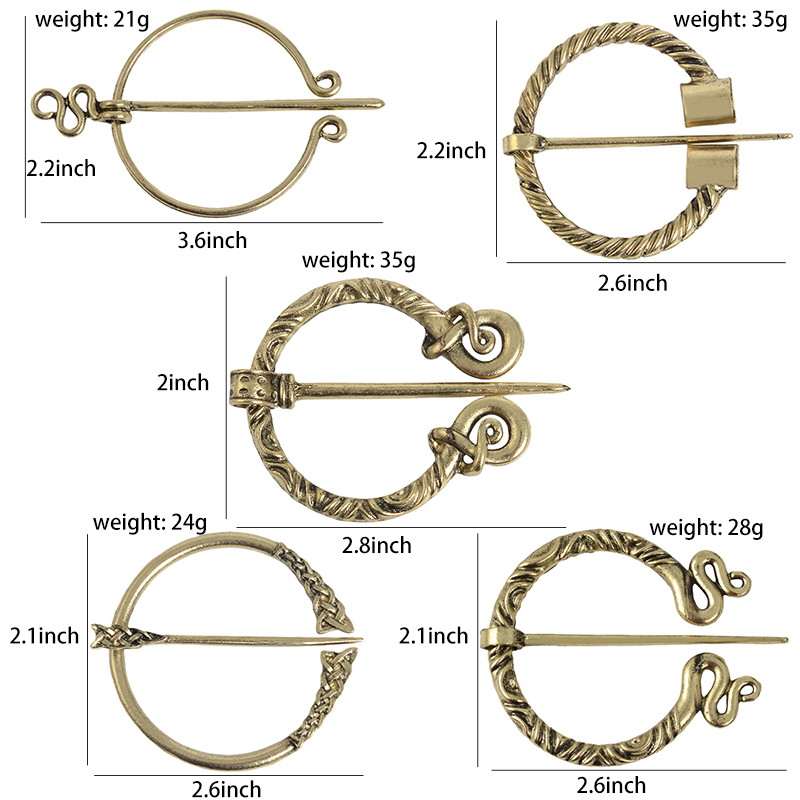 QIHE JEWELRY Viking Brooch Collection Twists Knotted Fibula Cloak Pin Penannular Cloak Pin Shawl Pin for Men Women