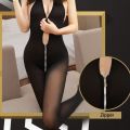 Womens Black Lingerie Zipper Body stocking Underwear Clubwear Babydoll Bodysuit new
