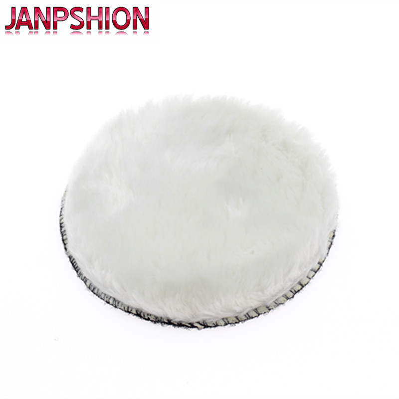 JANPSHION 4pc 125mm car polishing pad 5" inch polish waxing pads Wool Polisher Bonnet For Car paint Care