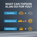 Topdon AL300 OBD2 Car Diagnostics Tool Full OBDII Scanner Code Reader Turn Off Engine Light Automotive Scanner PK CR319 ELM327