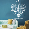 Large Chemistry Science Abstract Heart Wall Decal Laboratory Classroom Geek Chemistry Science Valentine Wall Sticker