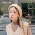 VISROVER alplaca woman wool beret female knit wool cap spring autumn winter hat solid color top quality Women Boina wholesales