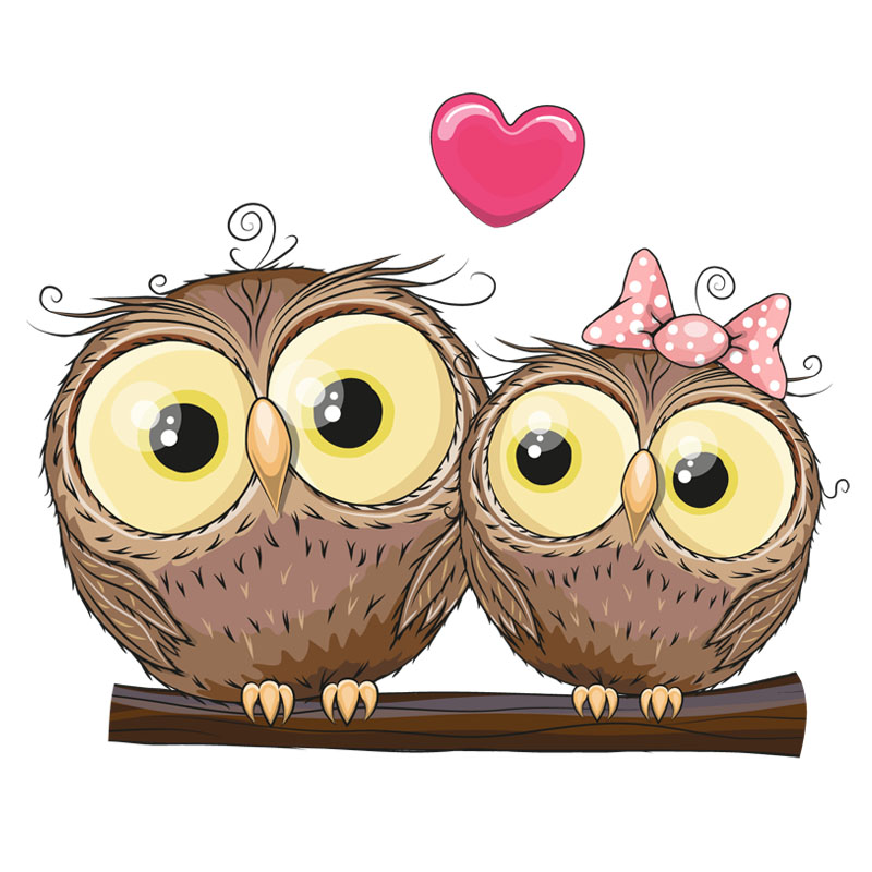 YOJA Unique Love Each Other Owl Switch Sticker Living Room Bedroom Wall Decor 10SS0025
