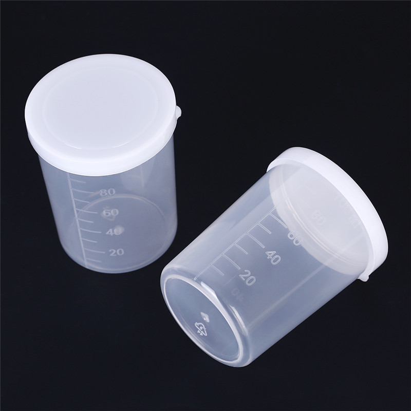 100ml Plastic Transparent Liquid Measuring Cups Laboratory Test Measuring Jug Graduated Beaker Container Lab Supplies