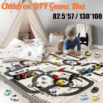 130x100cm Baby Car City Parking Map Children's Traffic Learning Map Car Portable Game Pad Foldable Play Mat Floor Mat Pad Toys