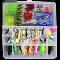 101Pcs Fishing Tackle Box Lure Kit Set Spinner Lure Minnow Popper VIB Soft Hard Spoon Crank Baits Fishing Hooks Accessories