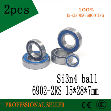 hybrid bike bearing 2pcs 6902-2RS 15X28X7mm steel hybrid ceramic ball bearings 6902 2RS 15*28*7mm Si3N4 bike part 6902 RS