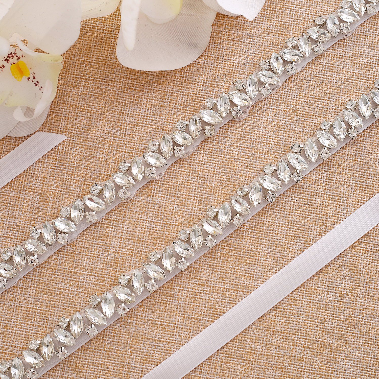Diamond Belt Silver Rhinestone Wedding Belt Sash Crystal Bridal Belt For Wedding Gown Y135S