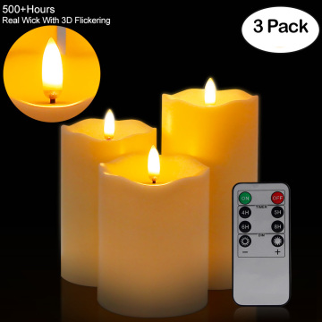 3Pcs/Set Remote Control LED Flameless Candle Lights New Year Candles Battery Powered Led Tea Lights Easter Candle With Packaging